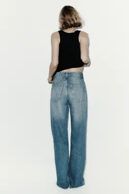 Wide High Waist Jeans - Bleu denim — photo 4