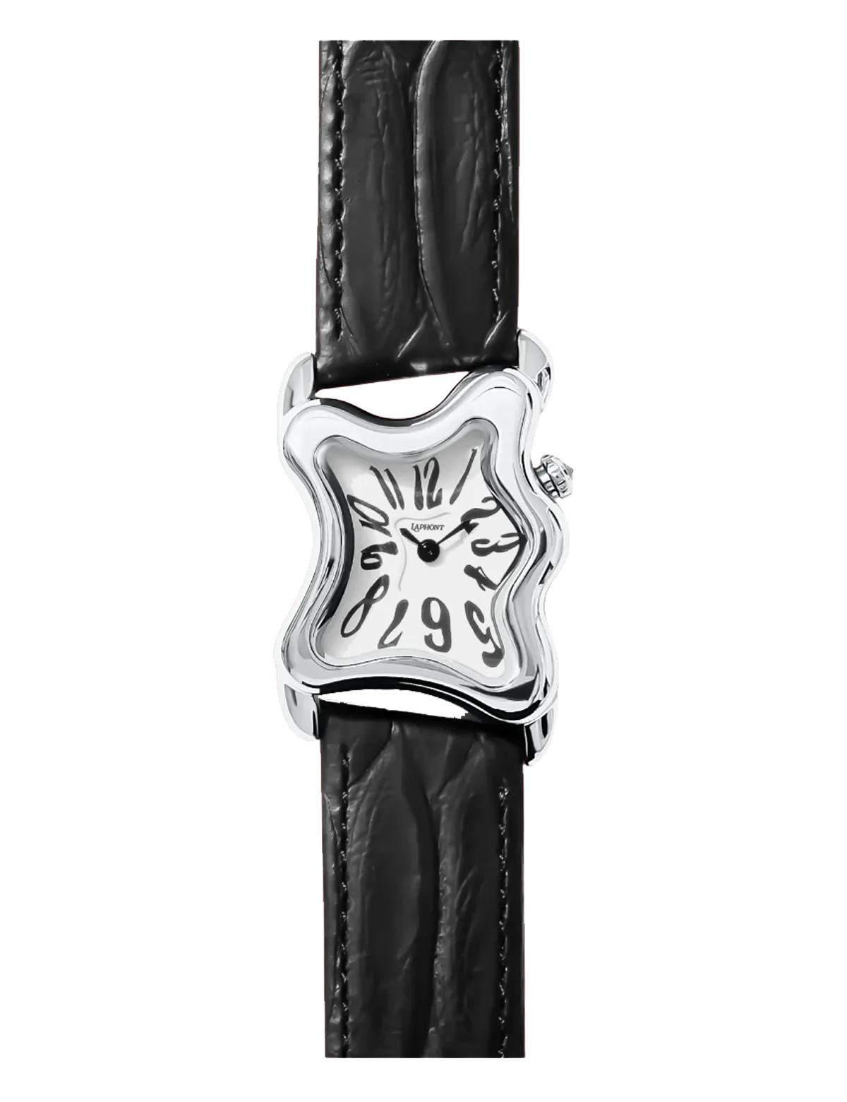 LAPHONT OOBLONG WATCH SILVER BLACK STRAP