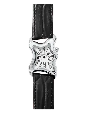 LAPHONT OOBLONG WATCH SILVER BLACK STRAP — photo 1