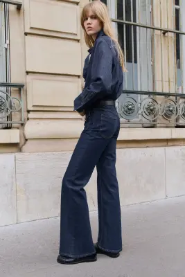 Flared High Jeans - Bleu denim foncé — photo 3