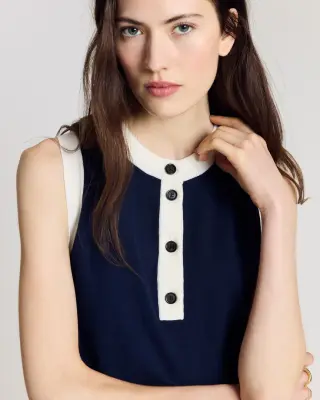 Top Neo bleu marine et blanc — photo 4