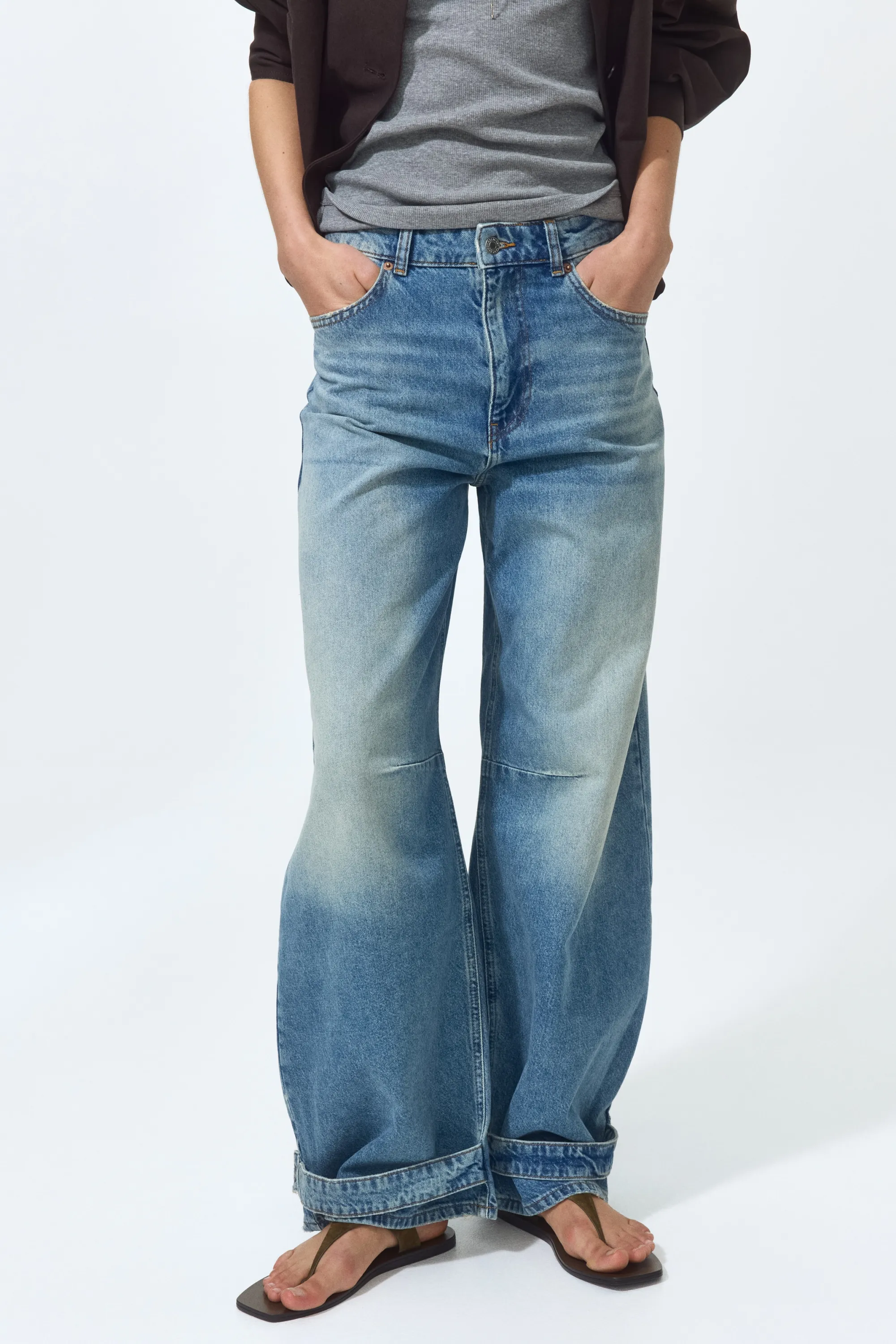 Barrel High Waist Jeans - Bleu denim