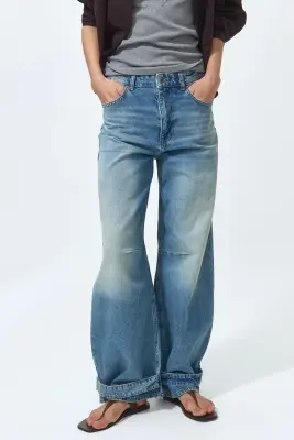 Barrel High Waist Jeans - Bleu denim — photo 1