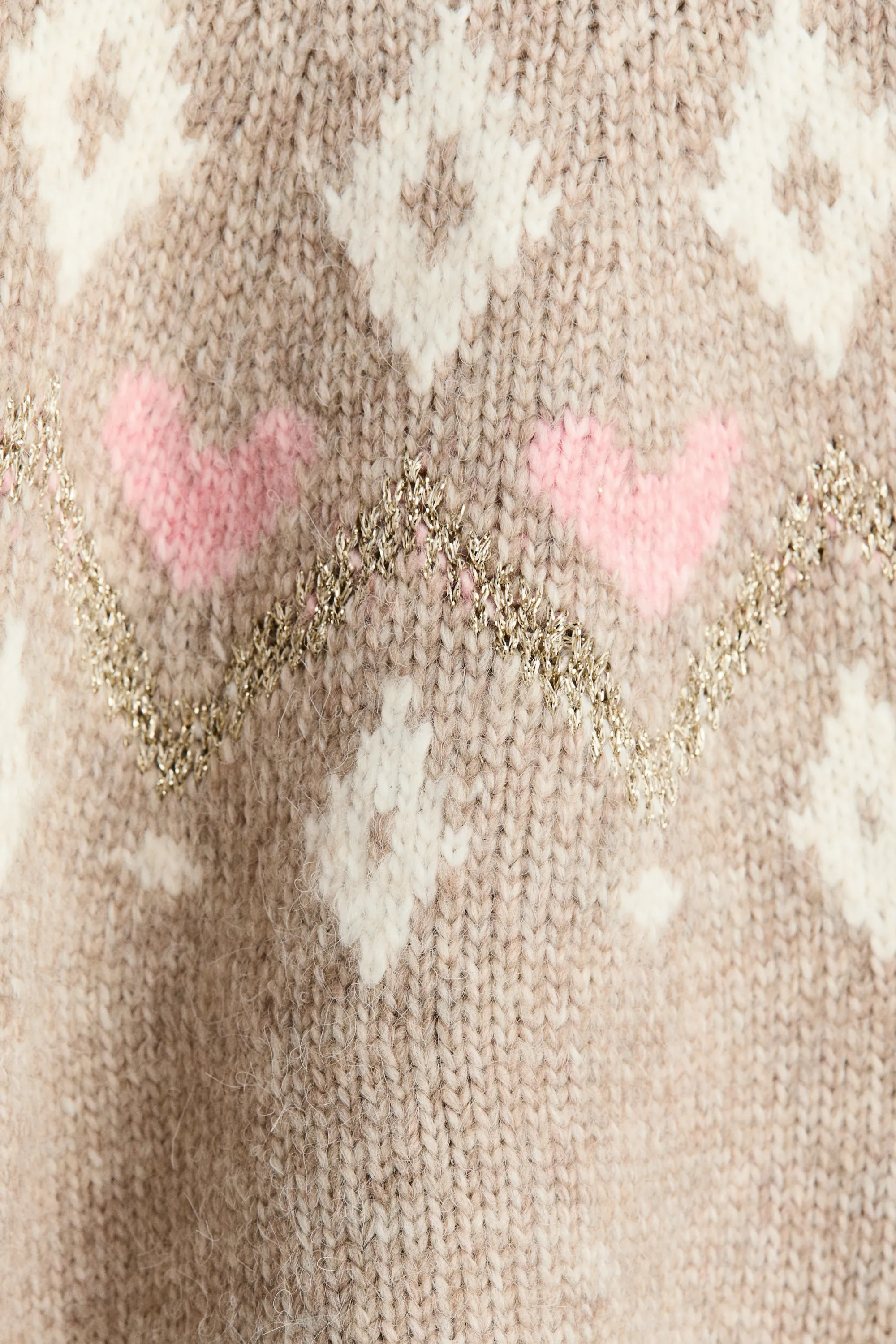 Pull en maille jacquard - Beige/motif