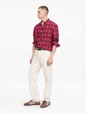 Chemise en flanelle standard - Rose foncé/Bordeaux — photo 3