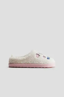 Chaussons en tissu Teddy bear avec motif brodé - Crème/Lilo et Stitch — photo 1