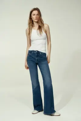 Flared High Jeans - Bleu denim — photo 1