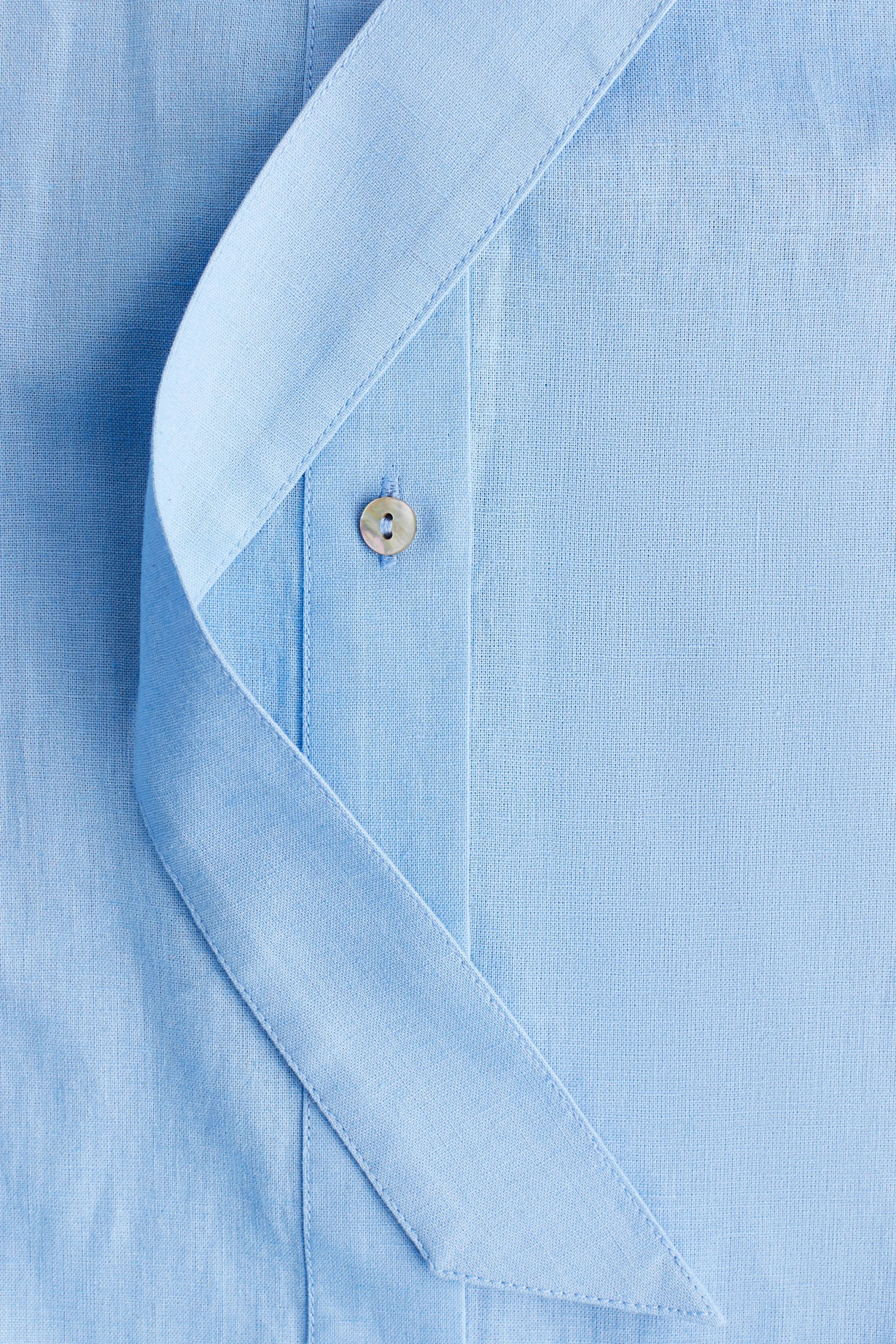 Robe chemise en lin mélangé - Bleu clair
