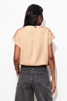 Blouse brodée en gaze de coton — photo 4