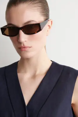 GILET EN LIN À FINITION BRODÉE - BLEU MARINE — photo 3