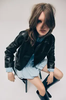 Veste en tissu enduit - Noir — photo 1