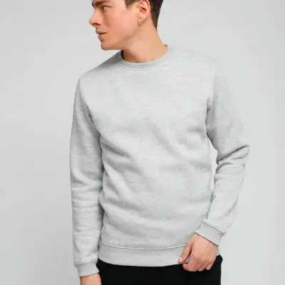 Sweat homme Alex molletonné gris chiné — photo 3