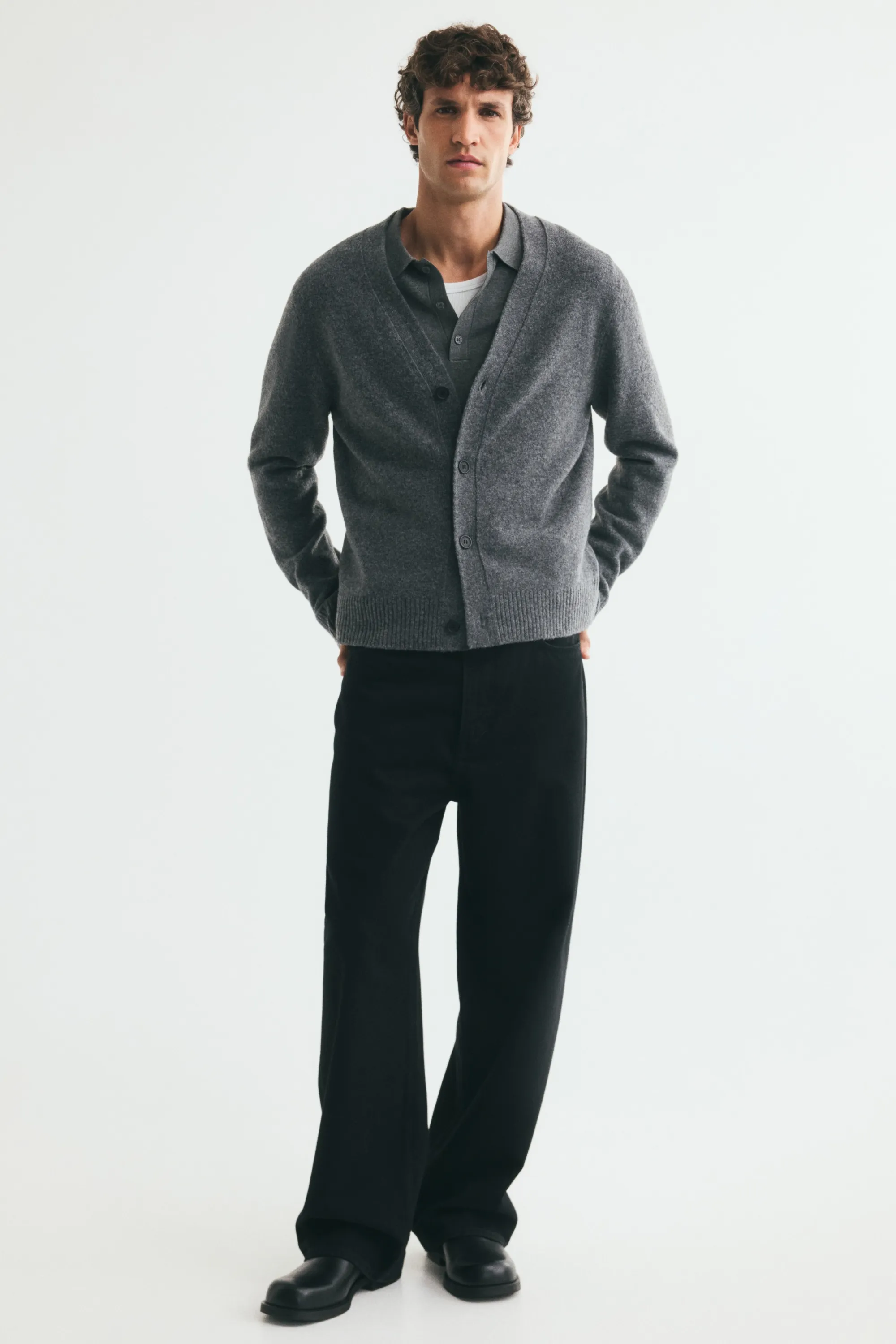 Gilet Regular Fit - Gris foncé chiné