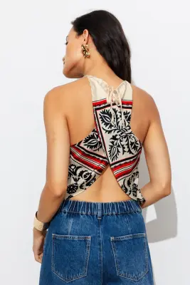 Top foulard en satin imprimé — photo 4