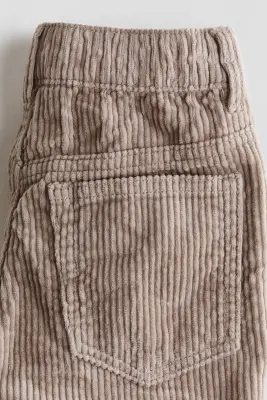 Pantalon en velours de coton côtelé - Taupe — photo 4