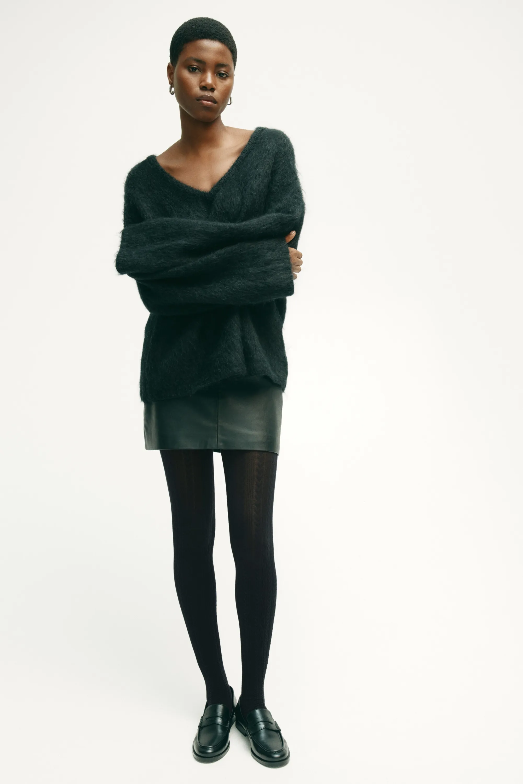 Collant en maille torsadée - Noir