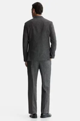 Veste Regular Fit à fermeture croisée - Gris foncé chiné — photo 3