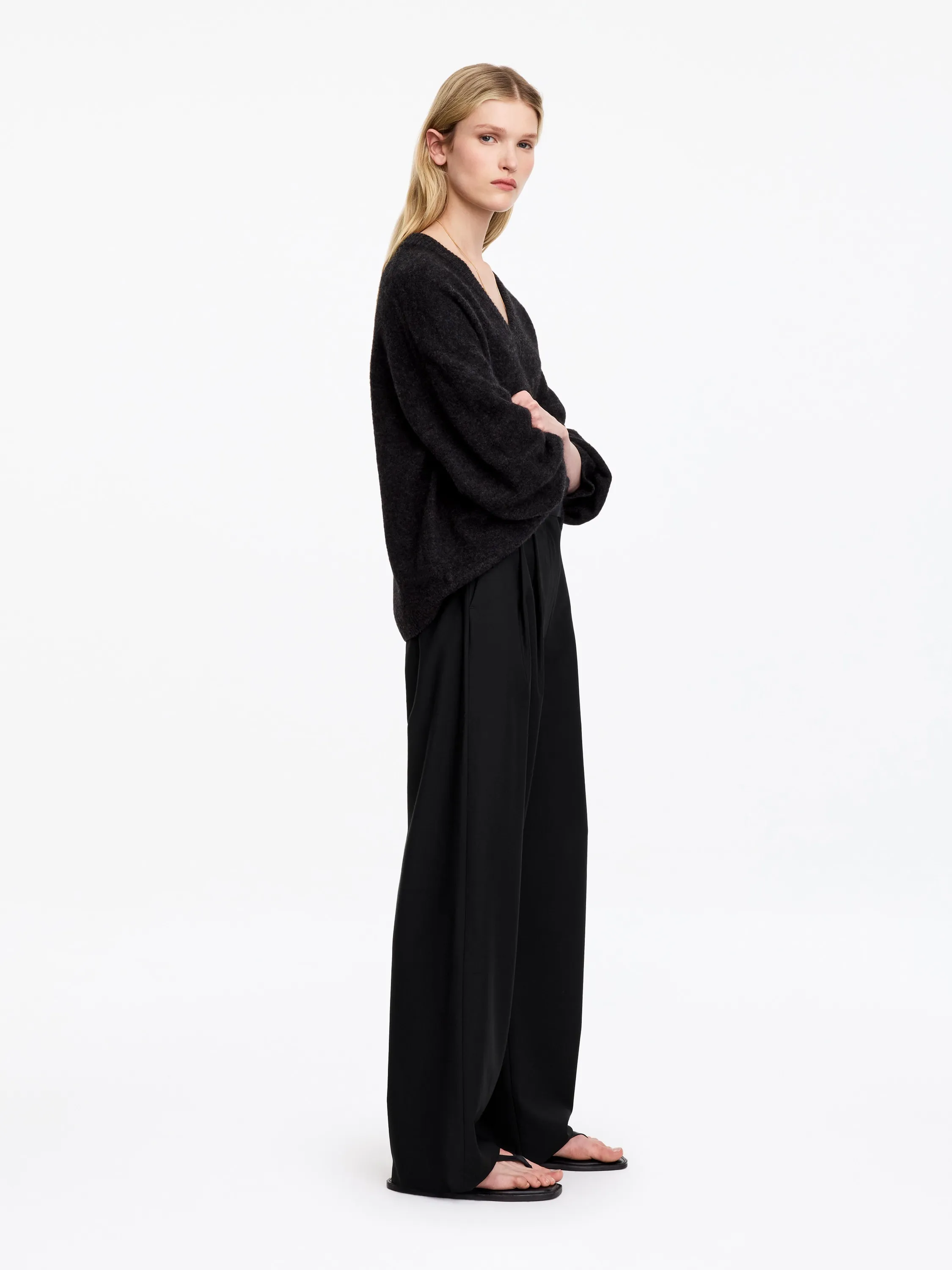 Pantalon tailleur large - Noir