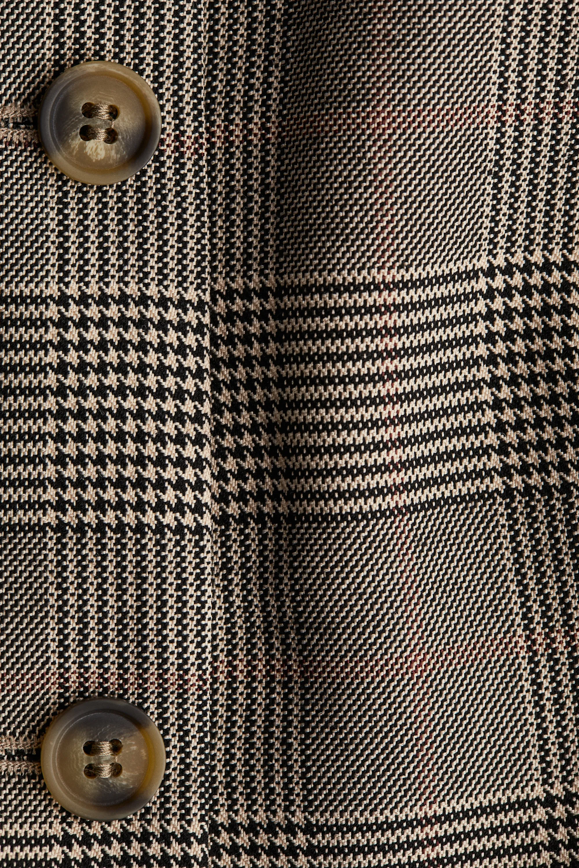Gilet sans manches en twill - Grège/carreaux