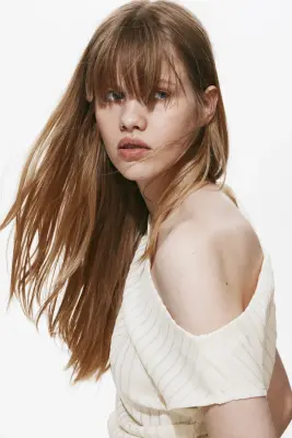 Top asymétrique texturé - Crème — photo 3