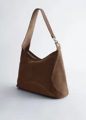 Split-Suede Carryall Bag - Marron foncé — photo 3