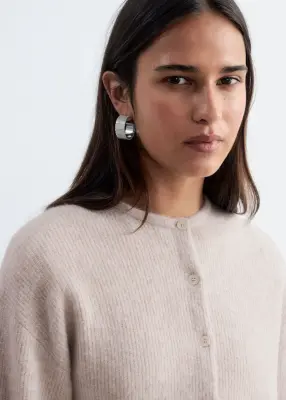Cardigan en maille d’alpaga mélangé - Taupe — photo 4