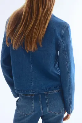 Veste à nouer en denim - Bleu denim — photo 3