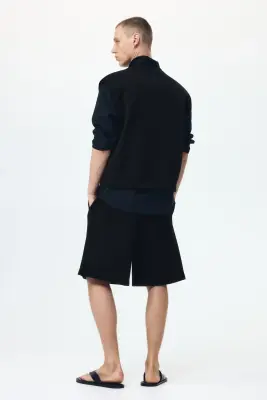 Short Relaxed Fit en scuba - Noir — photo 4