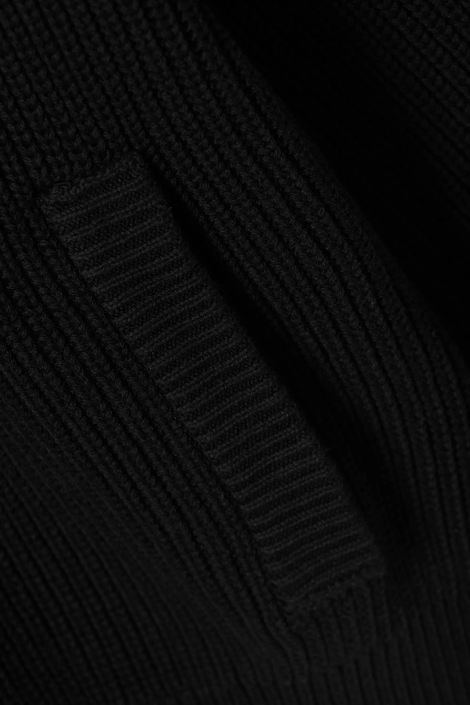 Cardigan zippé à col montant décontracté - Noir