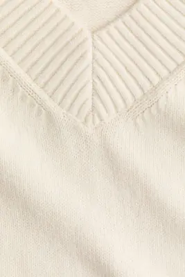 Pull à encolure en V - Crème — photo 4