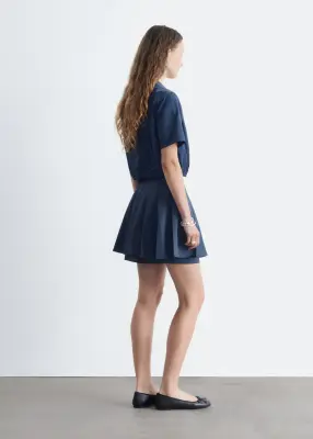 Chemise à col zippée à l’avant - Bleu foncé — photo 2