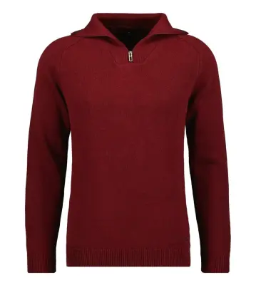 RAGMAN PULL COTON COL ZIP Bordeaux — photo 2