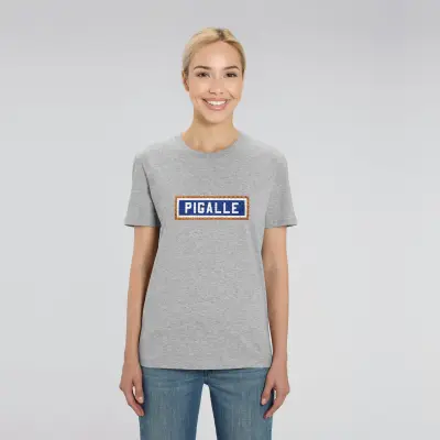 T-SHIRT COTON BIO BRODÉ - PIGALLE – GRIS — photo 3