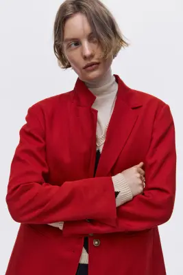 Blazer à fermeture droite - Rouge — photo 1
