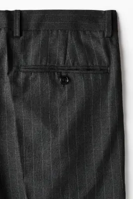 Regular Fit Suit trousers - Noir/rayures tennis — photo 5