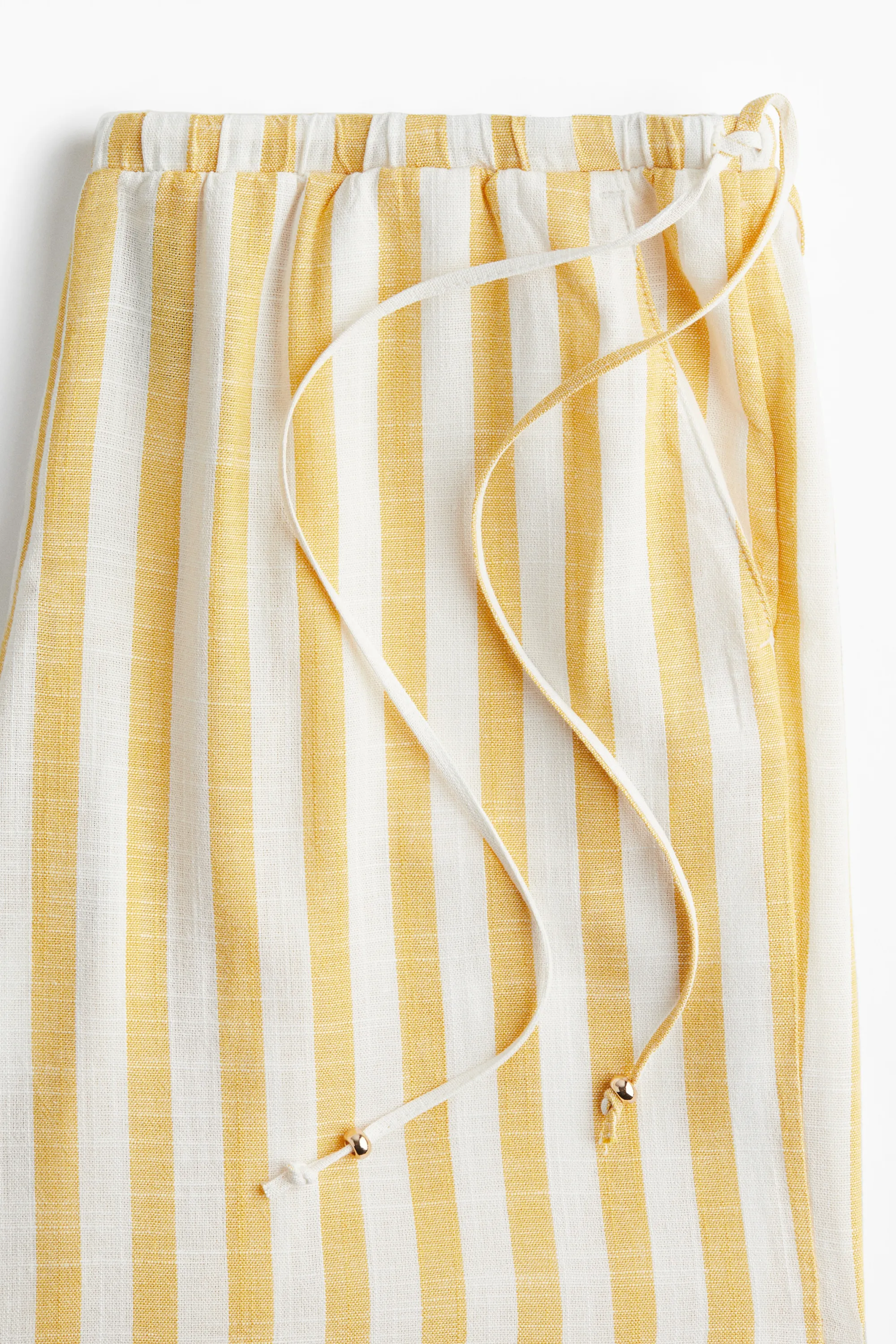 Pantalon large avec cordons de serrage - Jaune/rayé