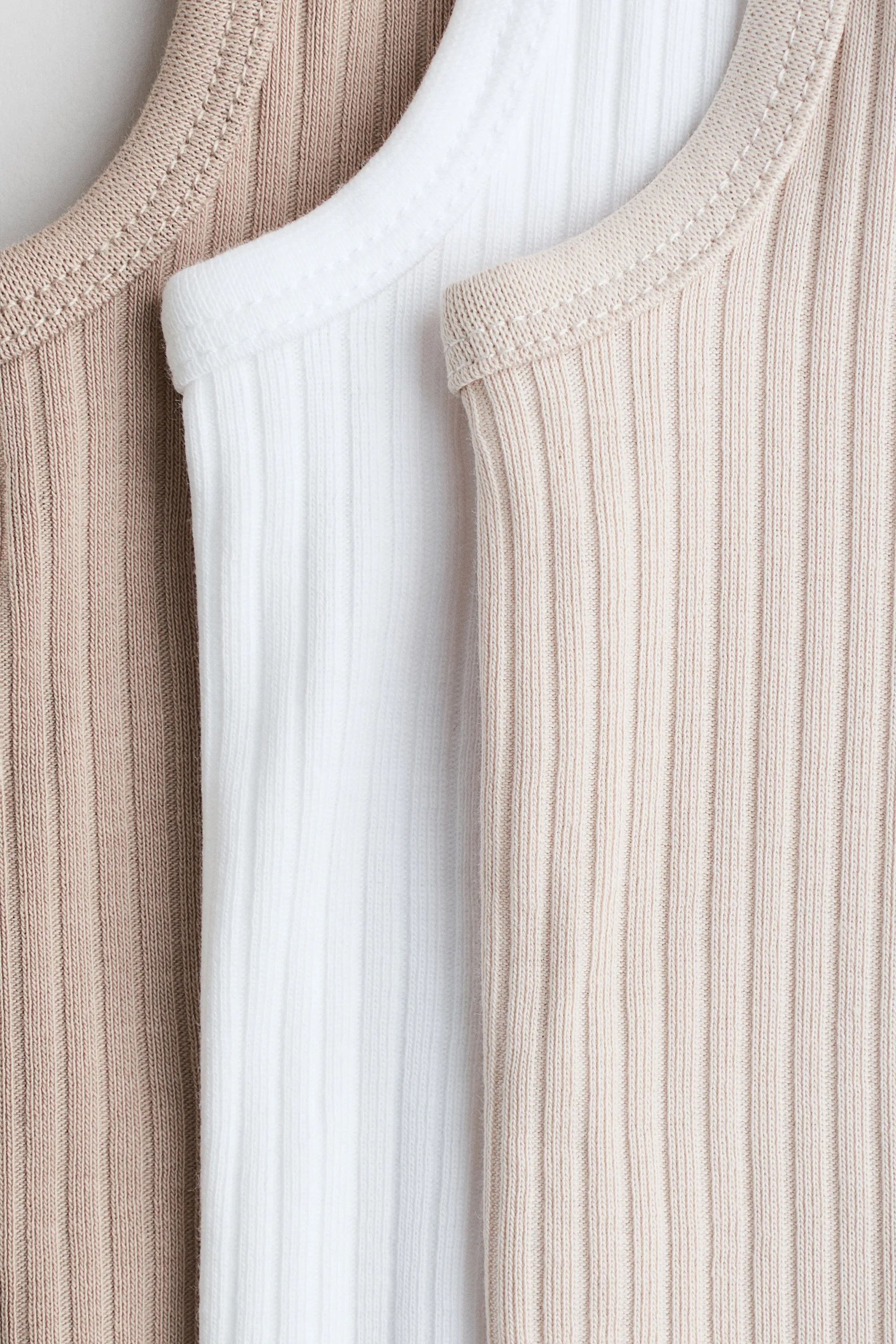 Lot de 3 bodies sans manches - Beige/blanc