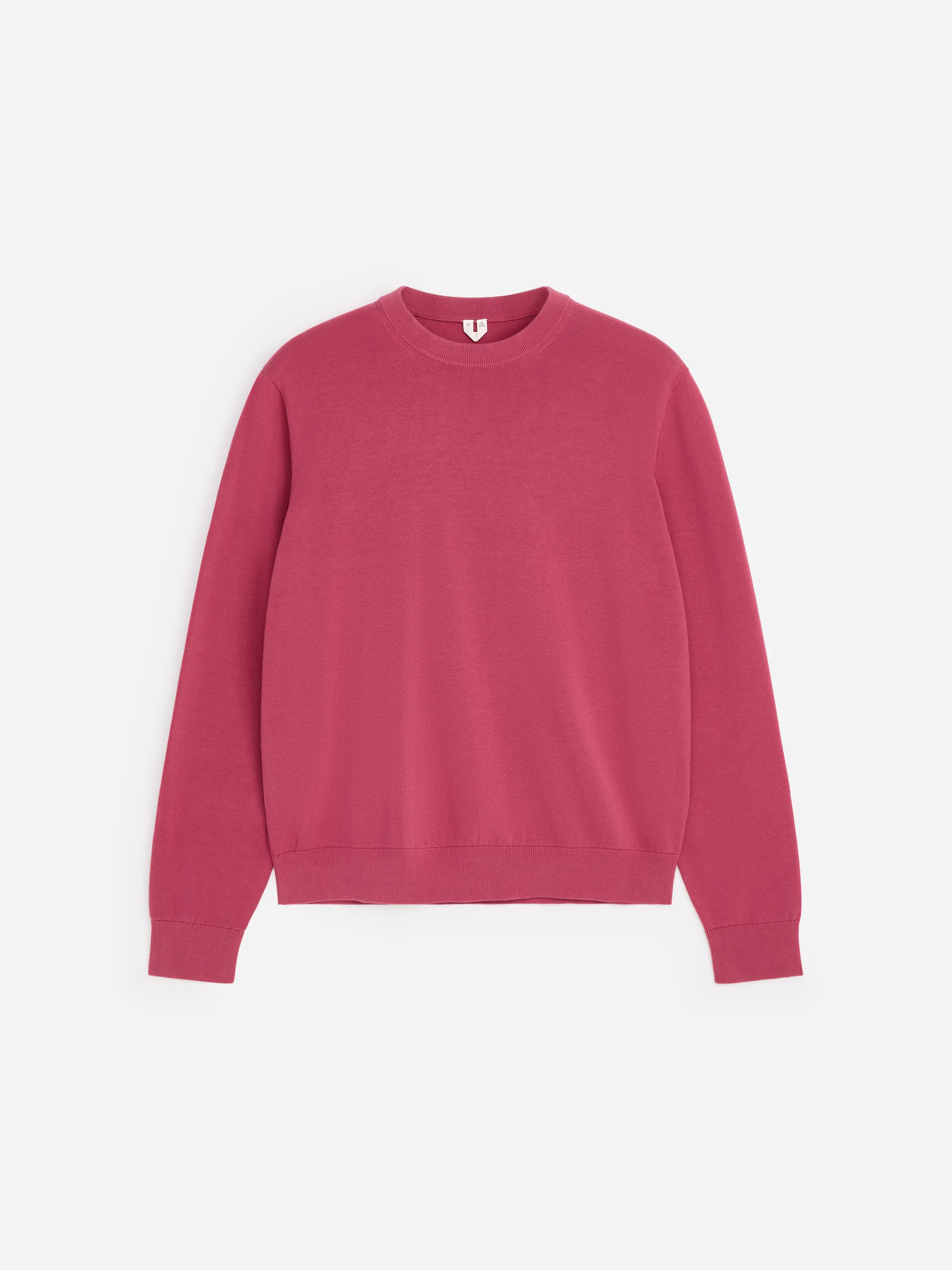 Pull léger à col rond en coton - Rouge framboise