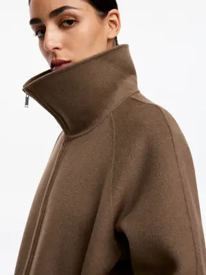 Veste en laine mélangée double face - Taupe foncé — photo 3
