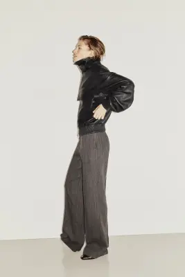 Veste en cuir - Noir — photo 4