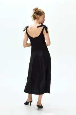 MAMA Robe d'allaitement avec bretelles à nouer - Noir — photo 2