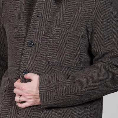 Unlined Herringbones pattern Melton Jacket VETRA — photo 2