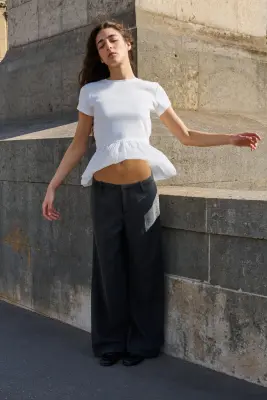 Pantalon ornementé - Gris foncé — photo 2