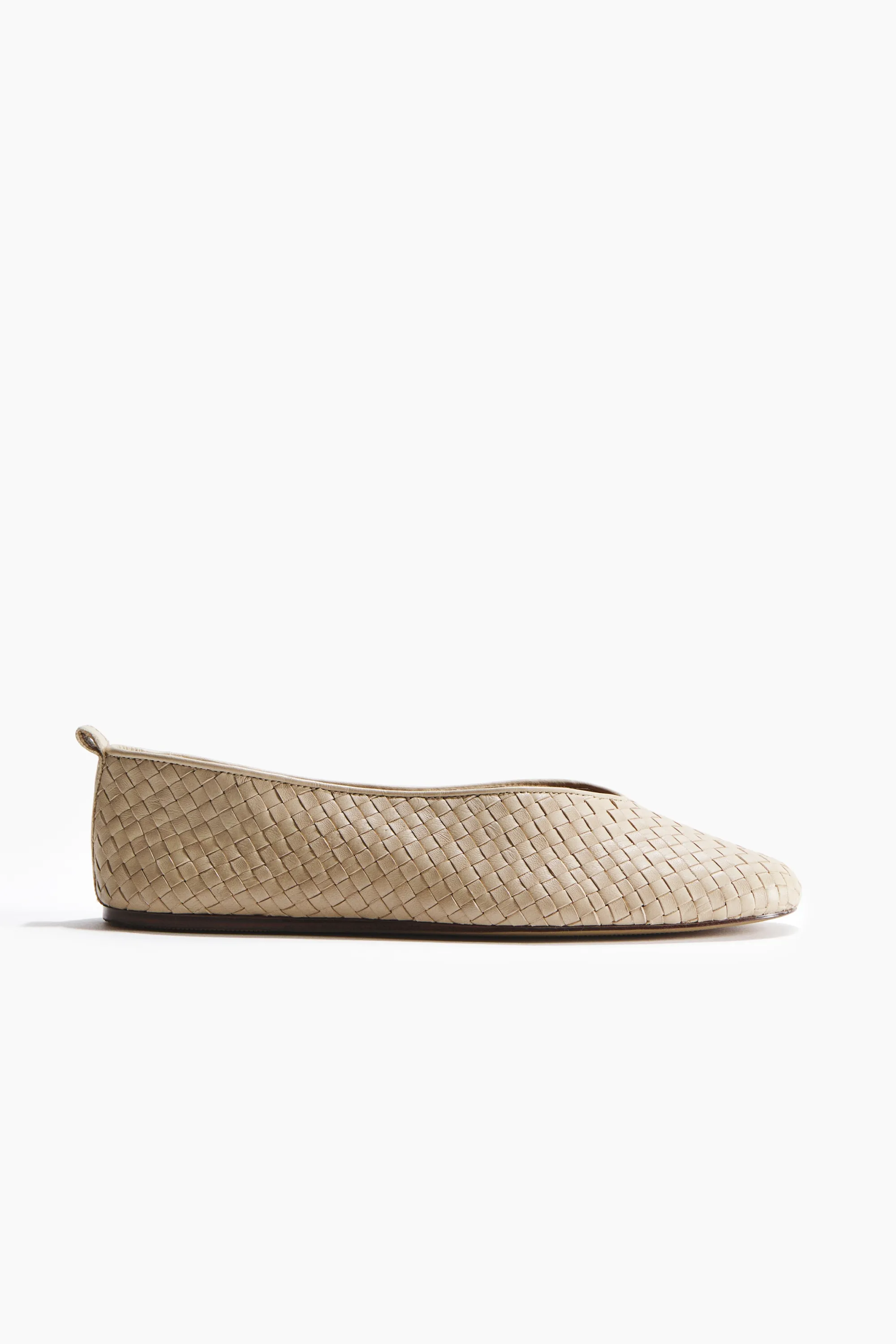 Ballerines en cuir tressé - Beige clair