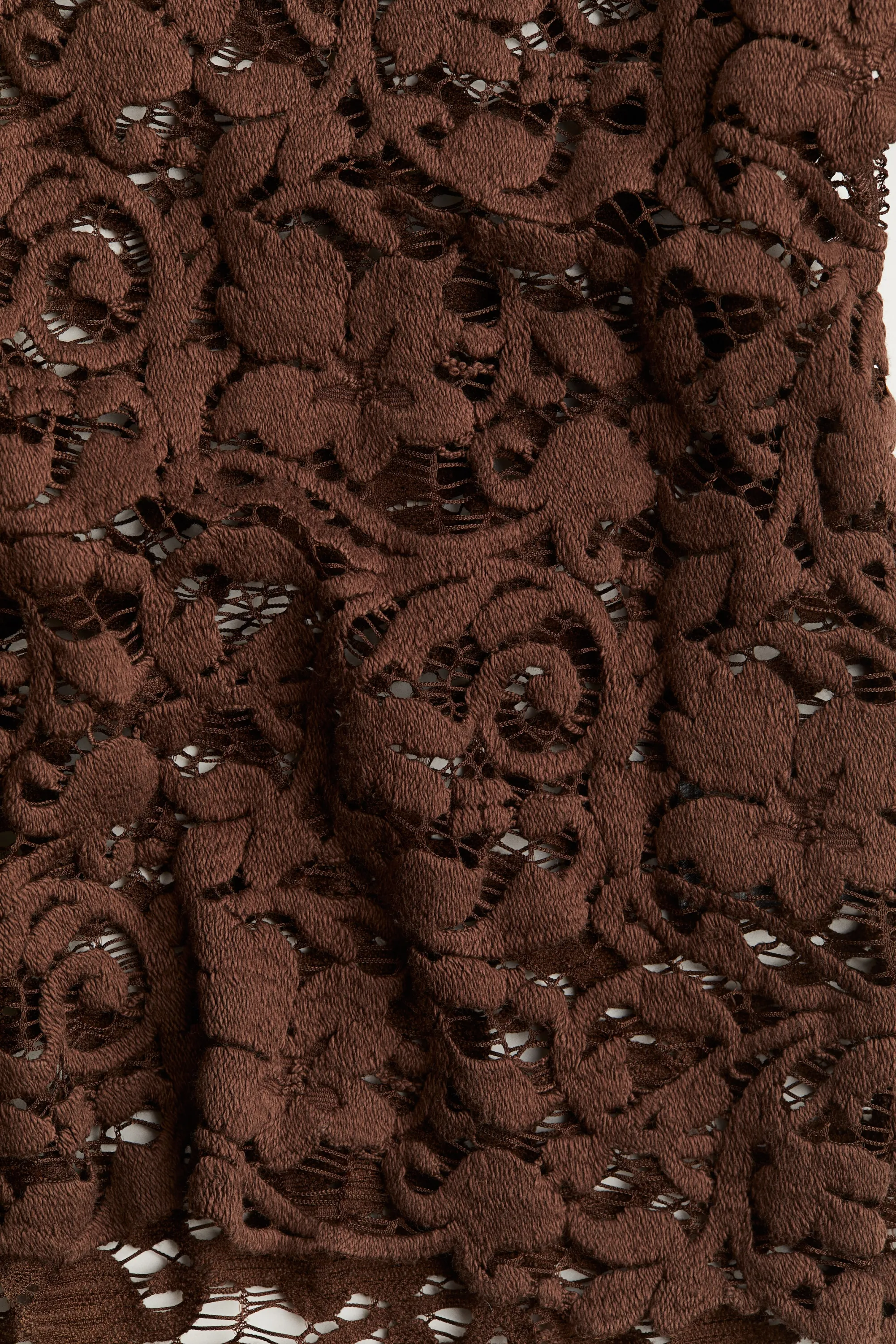 Blouse à épaulettes en dentelle - Marron foncé