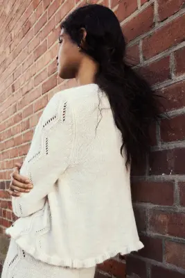 Gilet en maille pointelle - Beige clair — photo 1