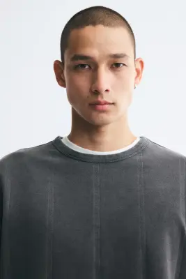 Relaxed Fit Boxy T-shirt - Noir délavé — photo 2