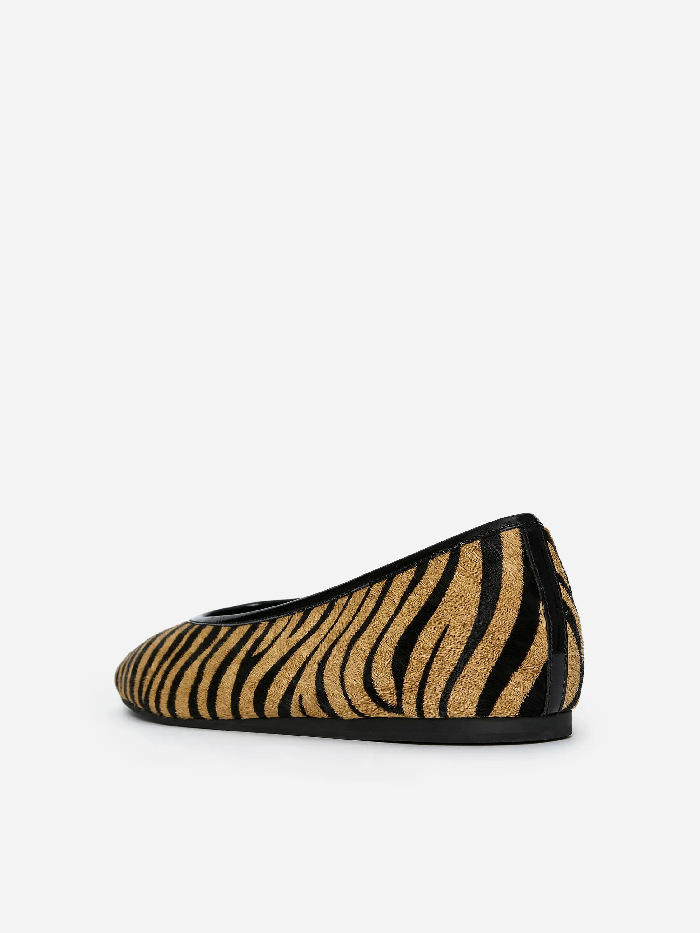 Ballerines effet crin - Beige/Noir/Imitation zèbre