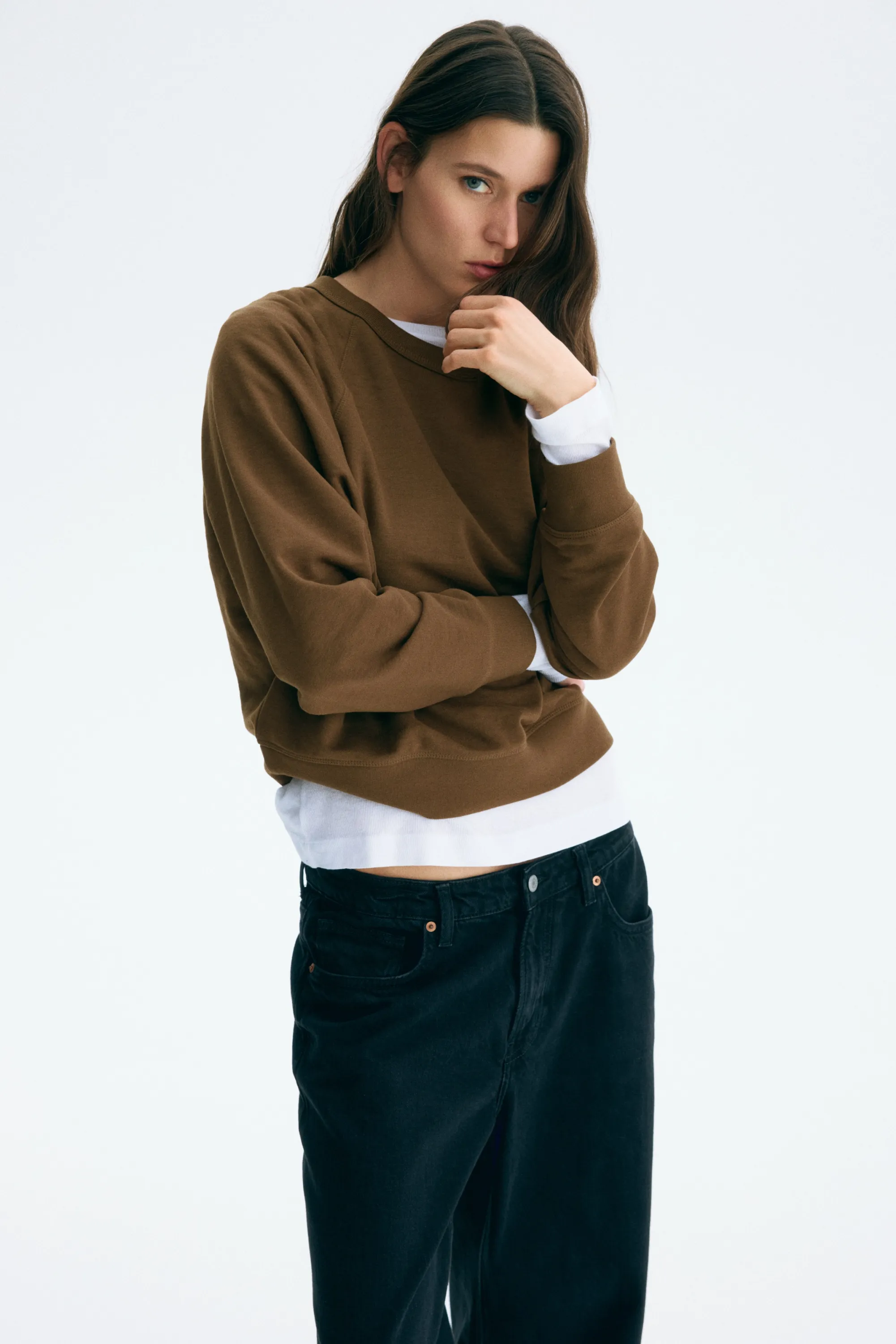 Sweat à manches raglan - Marron foncé