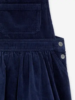 Robe salopette en velours côtelé - Bleu foncé — photo 2